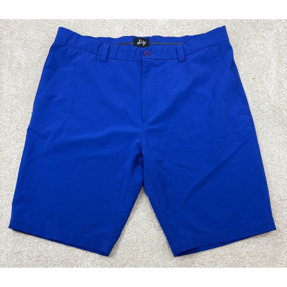 Sligo Performance Golf Shorts Men's Size 34 Royal Blue Logo Inseam 11"